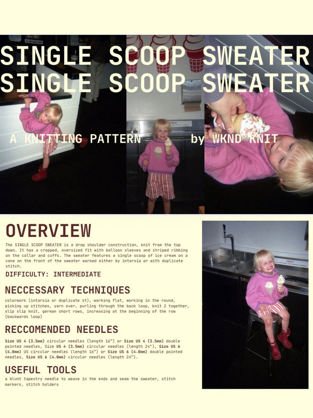 SINGLE SCOOP SWEATER knitting pattern