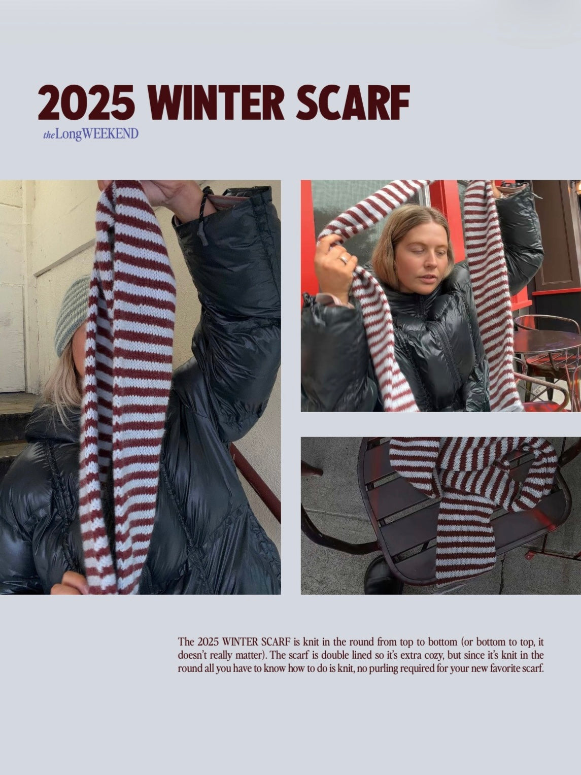 2025 WINTER SCARF knitting pattern (FREE)
