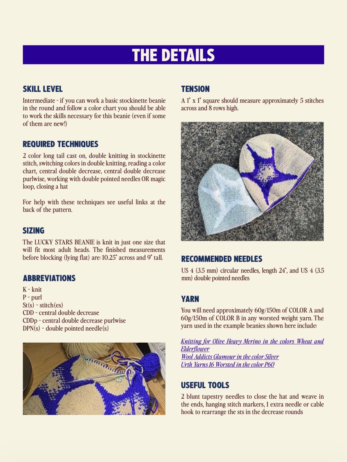 LUCKY STARS Knitting Pattern